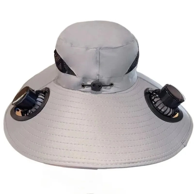 Solar Powered Fan Sun Hat – UV Protection Bucket Hat Solar Fan Sun Hat Babs