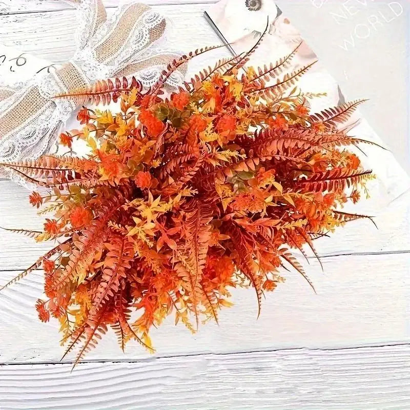 9pcs UV Resistant Artificial Fall Bouquets – Outdoor Garden Decor Artificial Floral Decor Babs