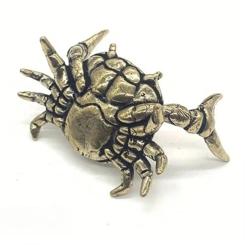 Pure Brass Crab Figurine | Copper Animal Statue Home Decor Brass Figurine Babs