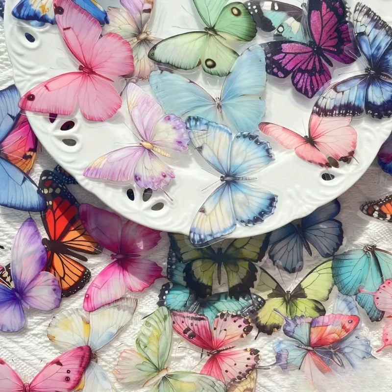 32 Pcs Butterfly Stickers – Waterproof PET for Laptops & Scrapbooks Decorative Sticker Set Babs