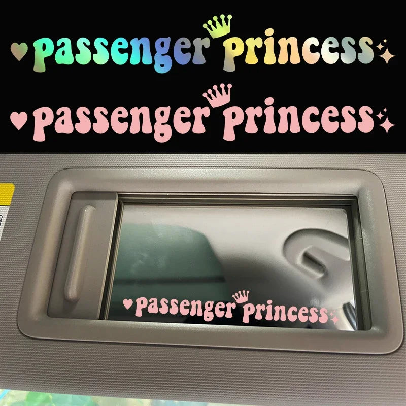 Passenger Princess Funny Car Sticker – Rearview Mirror Decal Car Decal Sticker Babs