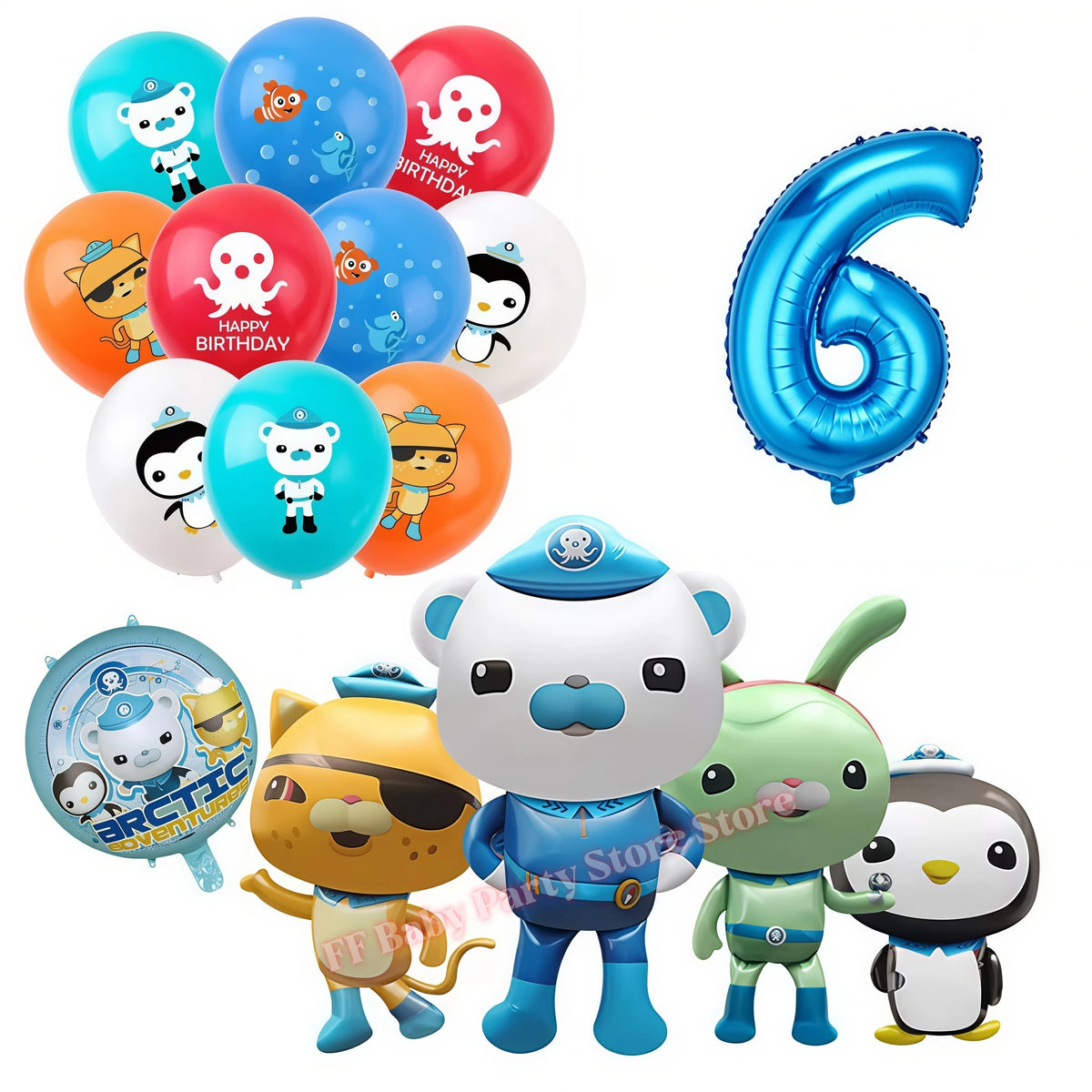 Octonauts Birthday Foil Balloons – Baby Shower Party Decor Party Foil Balloons Babs 16pcs balloons-6