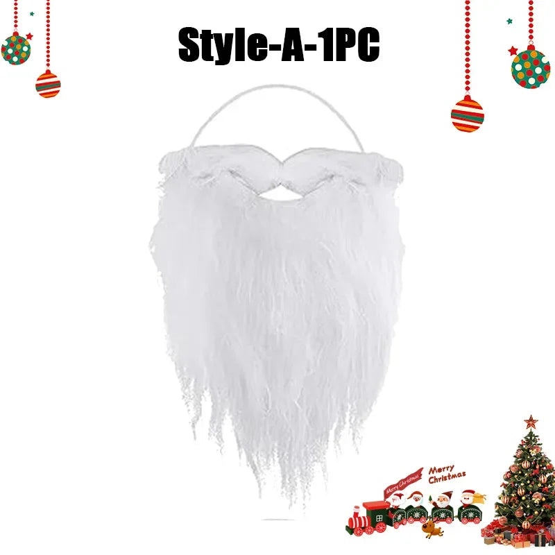 Realistic White Santa Fake Beard – Christmas Costume Prop Costume Accessory Babs A-1PCS