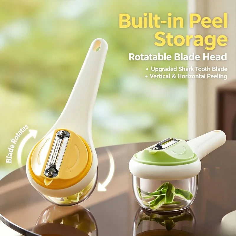 Rotatable Vegetable Peeler with Peel Storage Box | Kitchen Tool Vegetable Peeler Babs
