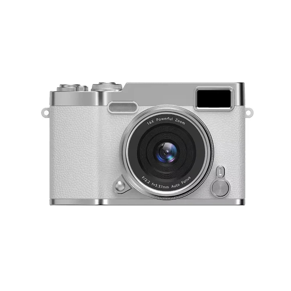 KEBIDUMEI 48MP CCD Digital Camera 1080P HD Flip Screen 16X Zoom Digital Camera Babs Camera White