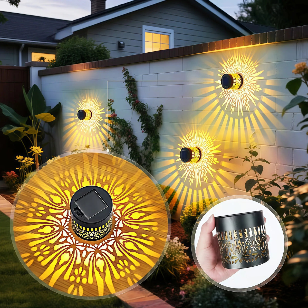 Solar Mandala Sunflower Wall Light – Waterproof Outdoor Garden Lamp Solar Wall Lamp Babs