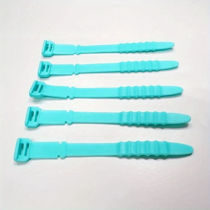 5-Pack Reusable Silicone Cable Ties – Cable Organizer Cable Management Ties Babs Green
