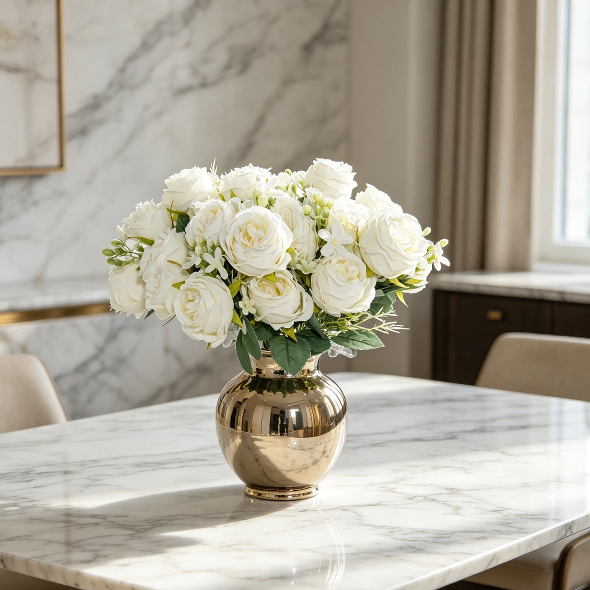 Artificial Silk Peony & Rose Bouquet – Wedding & Home Decor Artificial Flower Bouquet Babs