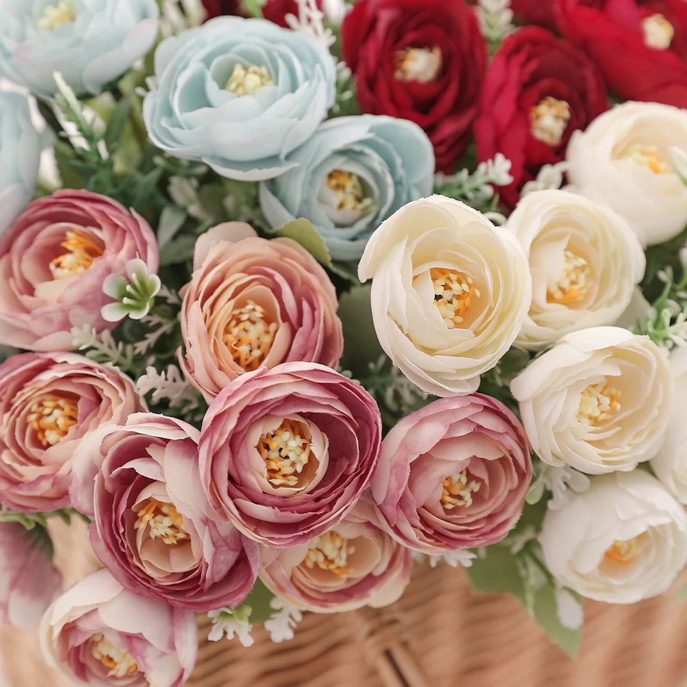 10-Head Silk Rose Bouquet 30cm | Artificial Flowers for Wedding & Home Artificial Flower Bouquet Babs