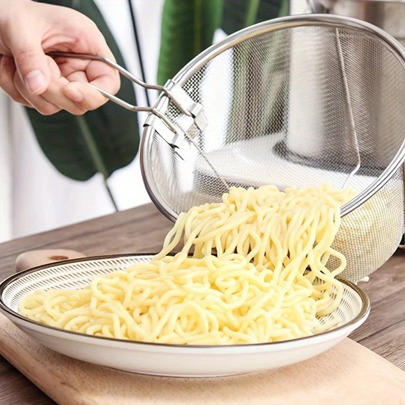 Stainless Steel Frying Basket & Noodle Strainer Spoon Kitchen Strainer Basket Babs