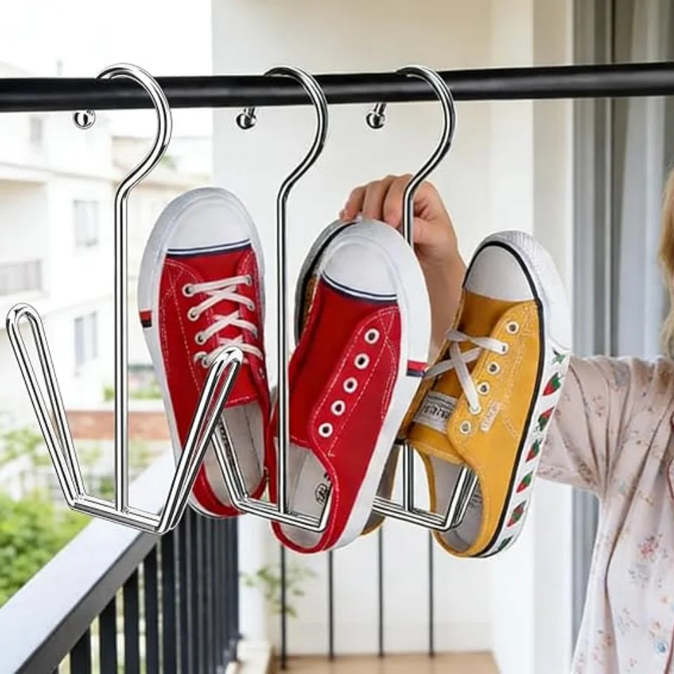 Stainless Steel Hanging Shoe Rack – Double Hook Drying Rack Shoe Drying Rack Babs