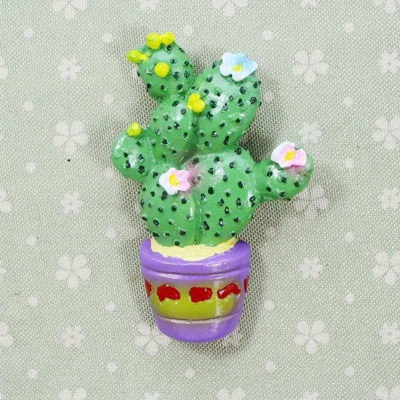 3D Cactus Fridge Magnet – Cute Resin Refrigerator Home Decor Decorative Fridge Magnet Babs