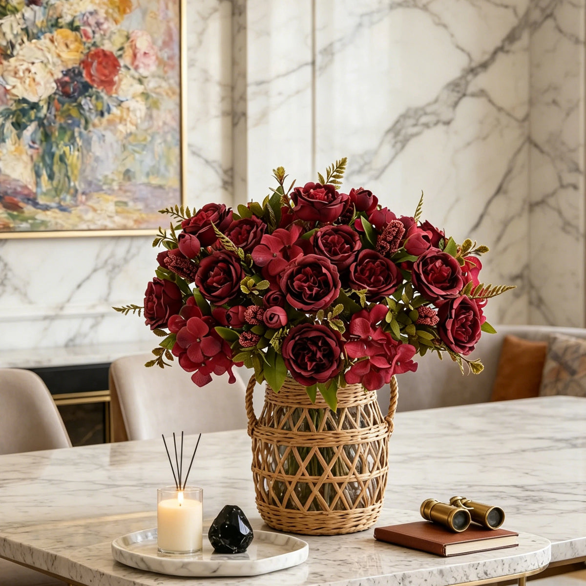 Artificial Silk Peony Hydrangea Bouquet – Wedding & Home Décor Artificial Flower Bouquet Babs