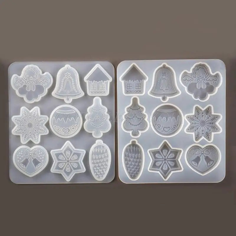 Christmas Silicone Resin Mold – Tree, Snowflake & Elk Keychain Silicone Resin Mold Babs