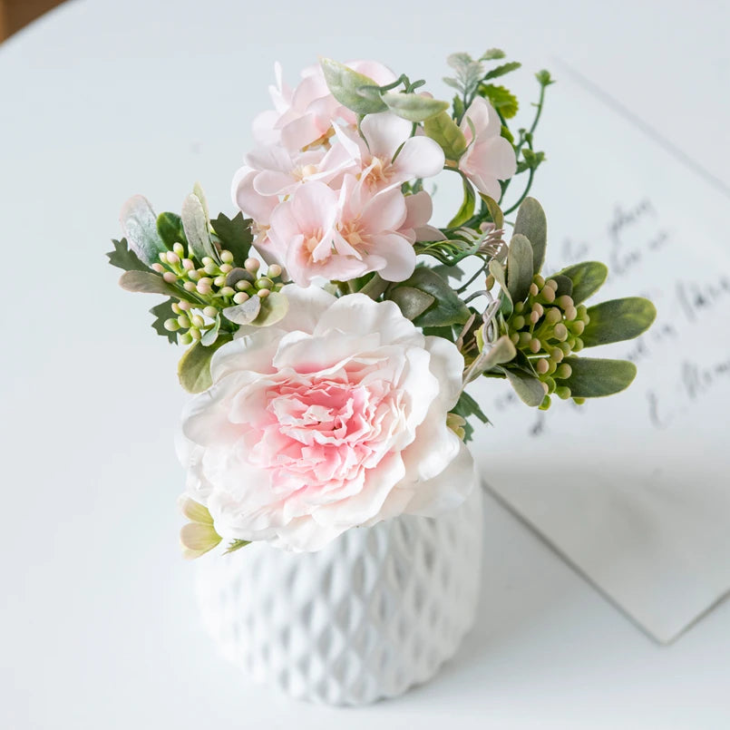 Silk Peony Hydrangea Artificial Bouquet – Wedding & Home Décor Artificial Flower Bouquet Babs