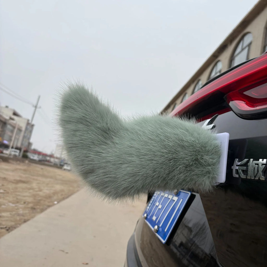 Electric Wagging Faux Fox Tail Car Ornament | Remote Control Car Exterior Ornament Babs