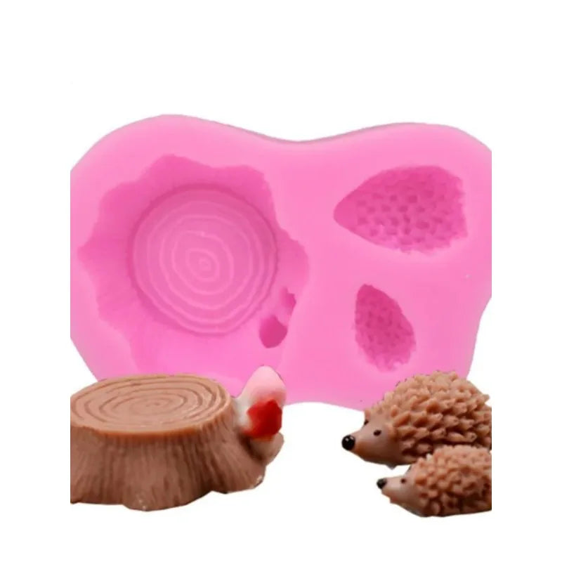 Squirrel Tree Stump Silicone Mold – Cake & Chocolate Decor Silicone Baking Mold Babs 1pc