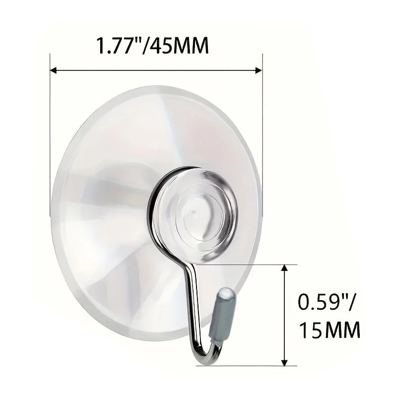 Clear Suction Cup Hooks – No-Drill Kitchen & Bathroom (5/20pc) Suction Cup Hooks Babs