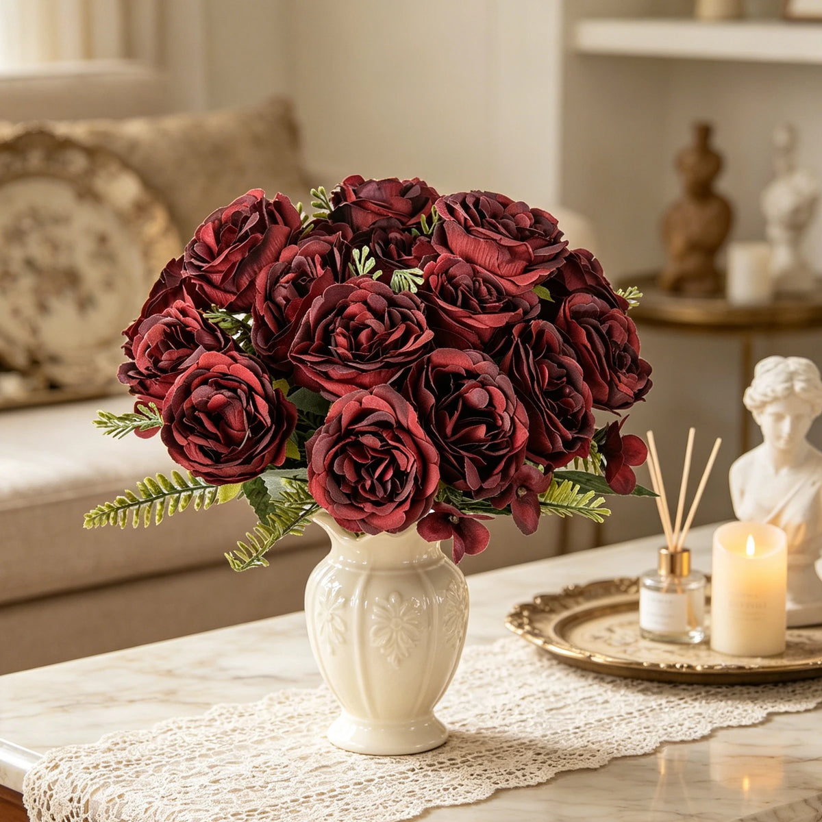Artificial Peony Bouquet – Silk Flowers for Wedding & Home Décor Artificial Flower Bouquet Babs