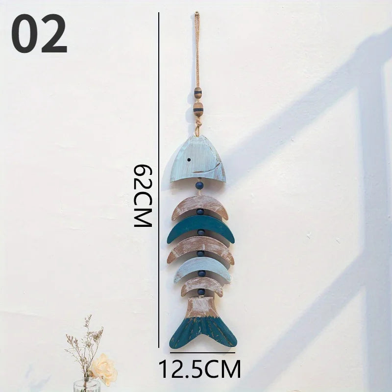 Mediterranean Wooden Fish Wall Hanging – Nautical Home Decor Wall Hanging Ornament Babs 02