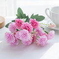 Artificial Silk Carnations – 15 Heads, Wedding & Home Floral Décor Artificial Flower Stems Babs Pink 1PC