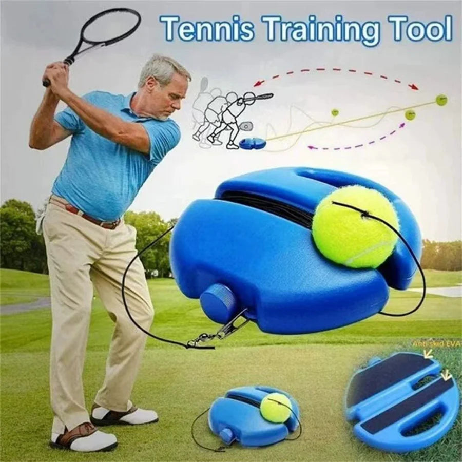 Solo Tennis Trainer with Elastic Rope – Home Practice Device Tennis Training Device Babs