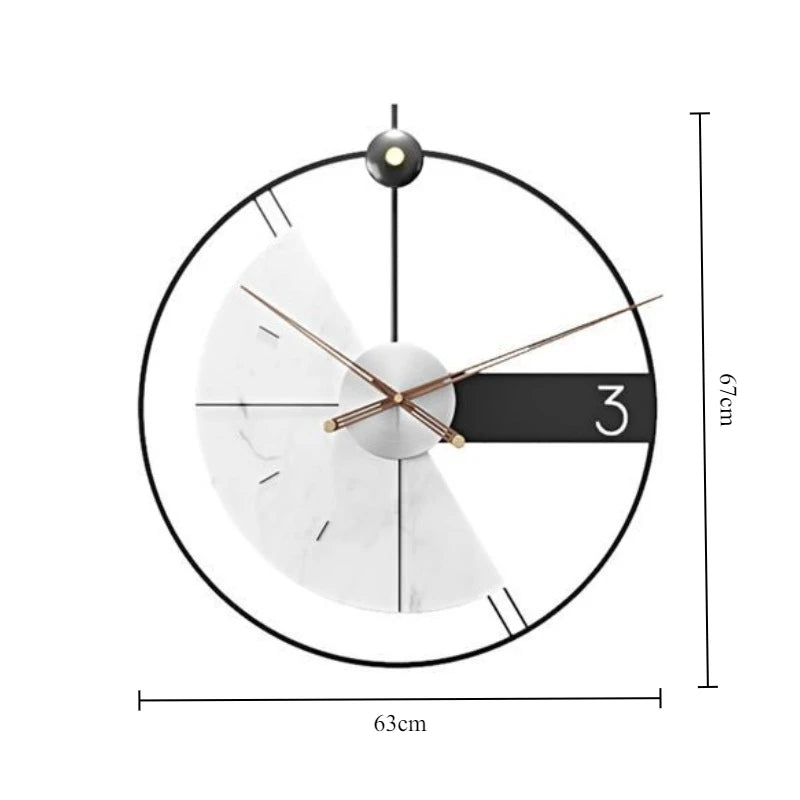 Modern Silent Wall Clock – Nordic Minimalist Metal, 63cm Silent Wall Clock Babs Simple Wall Clock