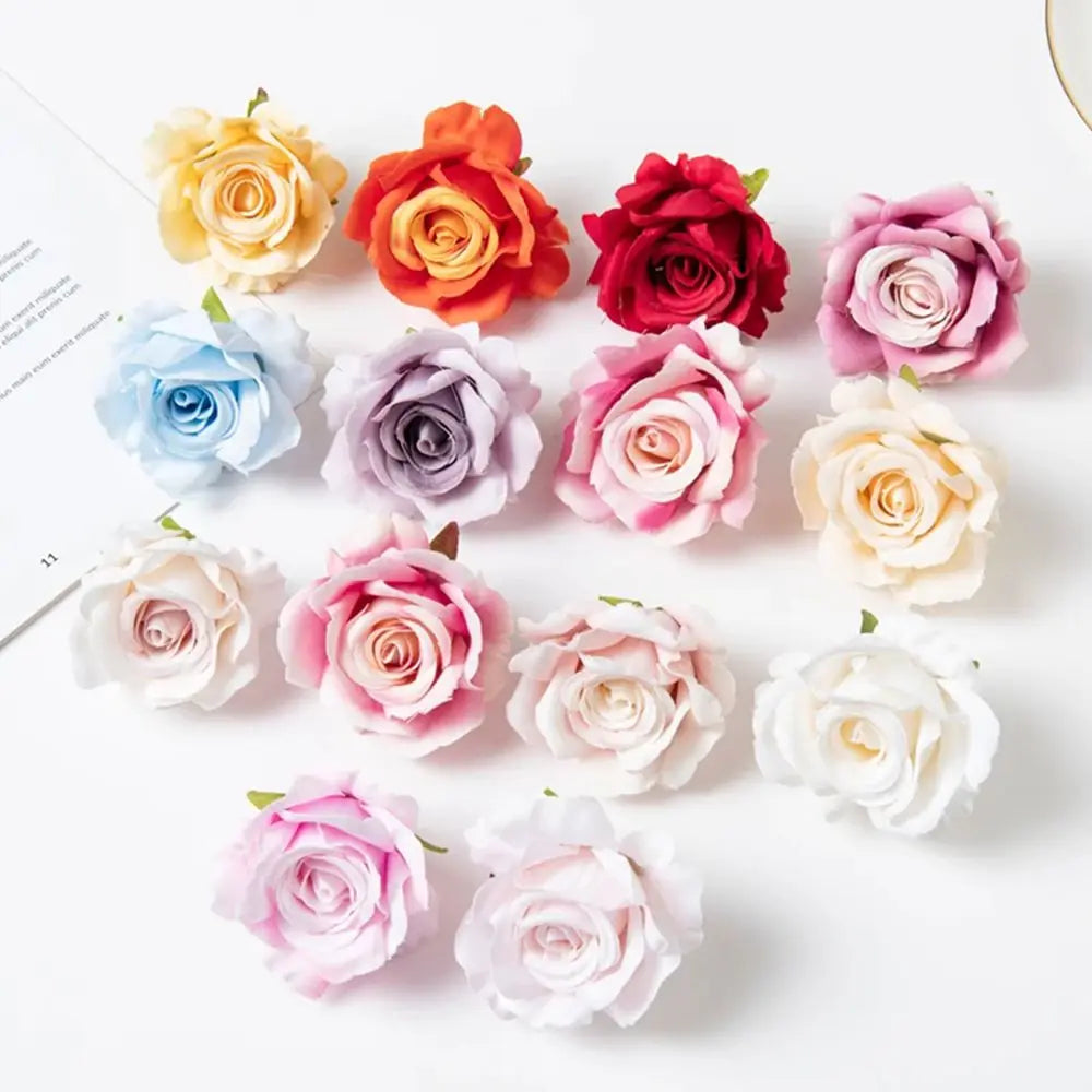 Silk Artificial Rose Flower Heads 5/10 Pcs – Wedding & Home Decor Artificial Silk Flowers Babs