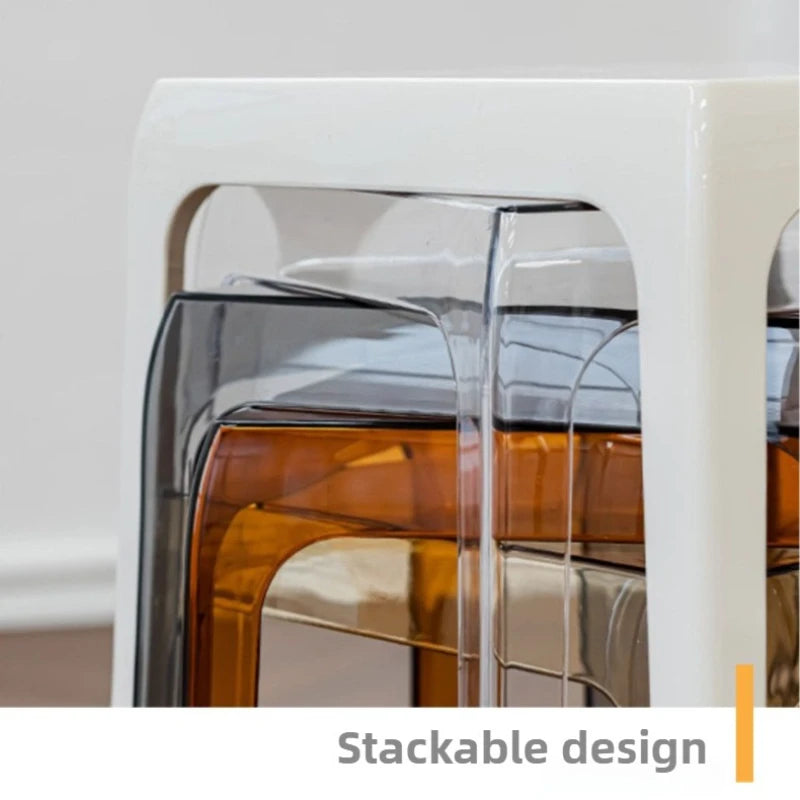 Nordic Transparent Square Side Table | Minimalist Acrylic Look Side Table Babs