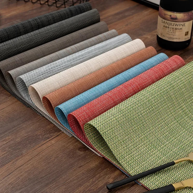 Washable PVC Woven Placemats – Durable Vinyl Dining Table Mats Vinyl Table Placemats Babs