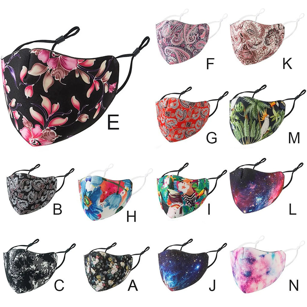 Cute Print Washable Face Mask – Unisex Cotton Outdoor Mask Printed Face Mask Babs