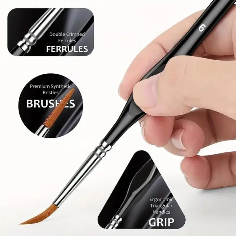 Professional Miniature Detail Paint Brush Set – Acrylic & Watercolor Miniature Paint Brush Set Babs