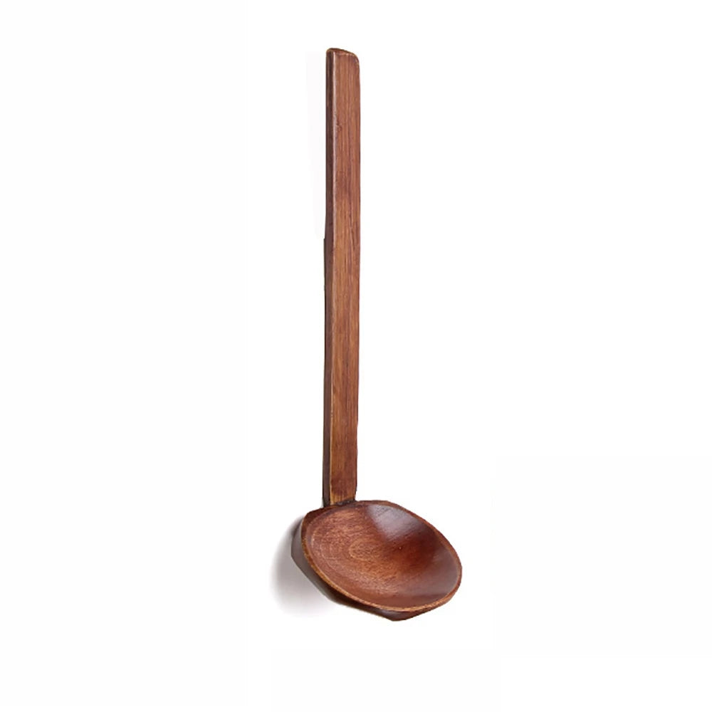 Japanese Long Handle Wooden Soup Spoon & Slotted Spoon Wooden Kitchen Spoon Babs 1