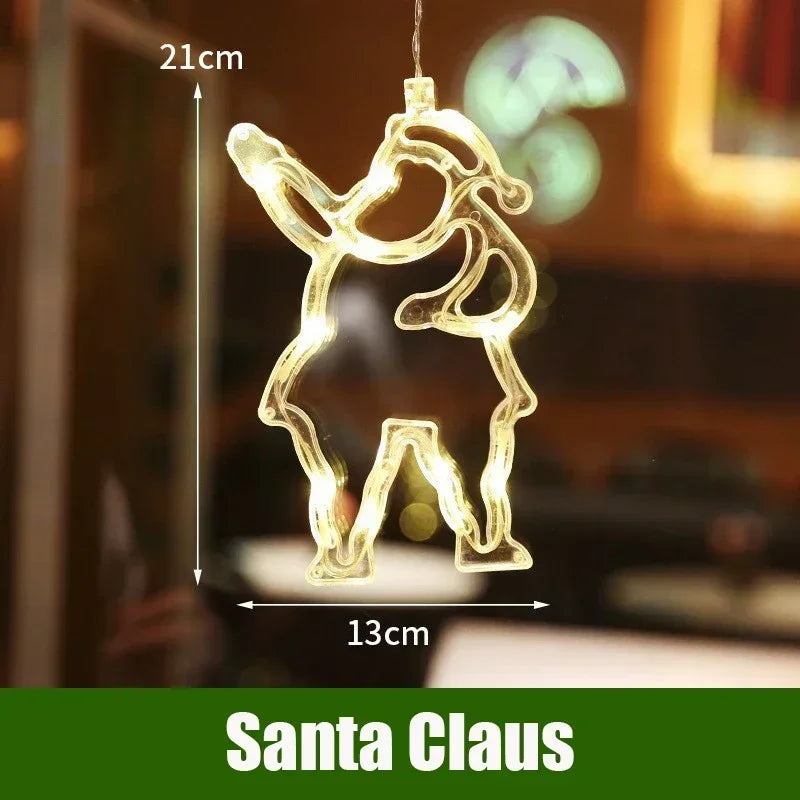 LED Christmas String Lights – Santa Claus Window Suction Cup Christmas String Lights Babs Santa Claus-1pcs