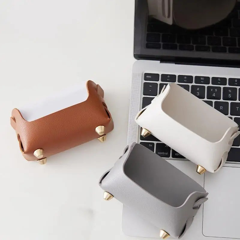 PU Leather Desktop Business Card Holder & Sign Display Stand Business Card Holder Babs