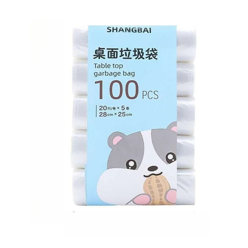 Small Trash Bags 8L Thick Transparent Garbage Bags – 5 Rolls Small Trash Bags Babs WHITE 100pcs about 28x25cm