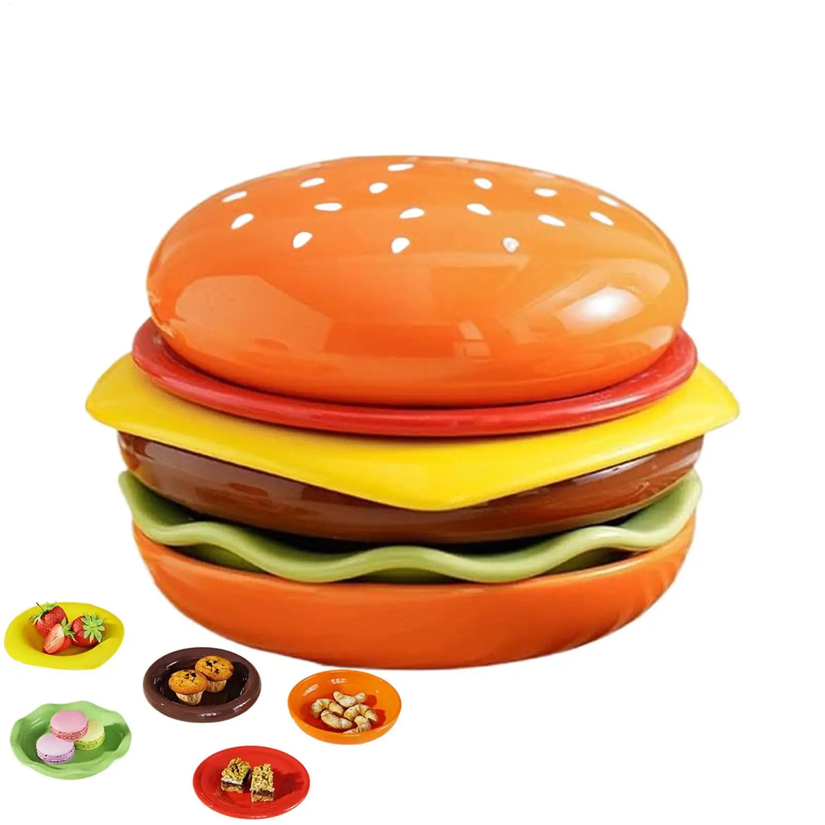 6-Layer Stackable Condiment Bowl Set – Burger Sauce Plates Condiment Bowl Set Babs