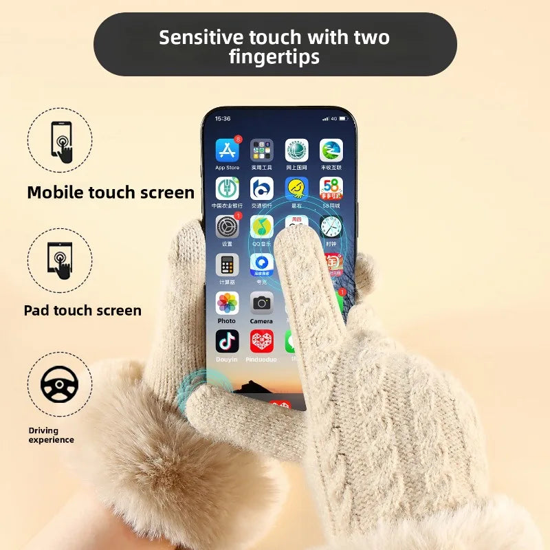 Women's Winter Knit Gloves – Windproof & Warm Winter Knit Gloves Babs