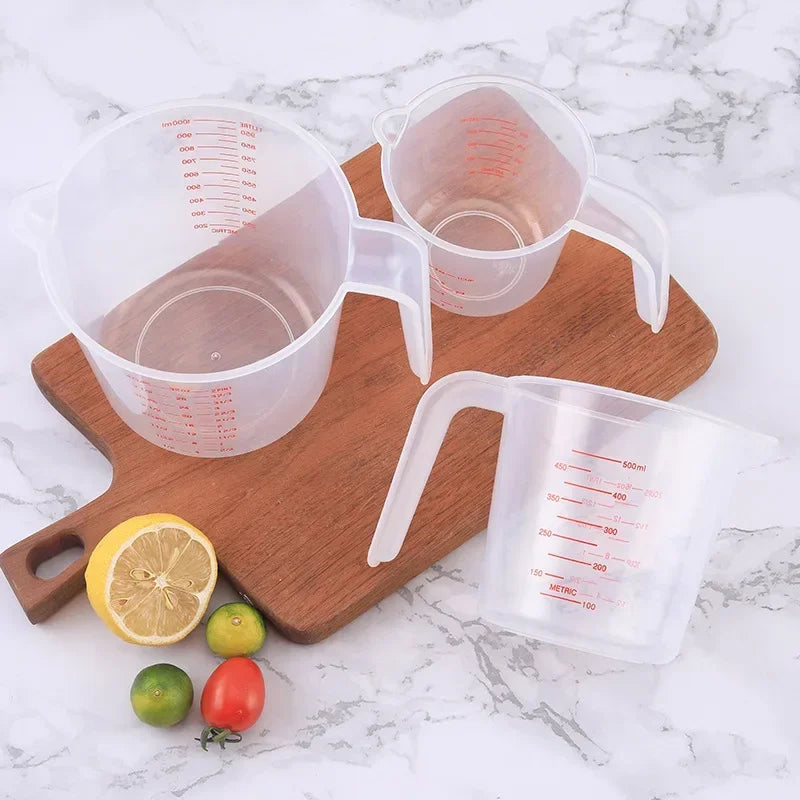 3-Piece Plastic Measuring Cups Set – 250, 500 & 1000ml Measuring Cup Set Babs