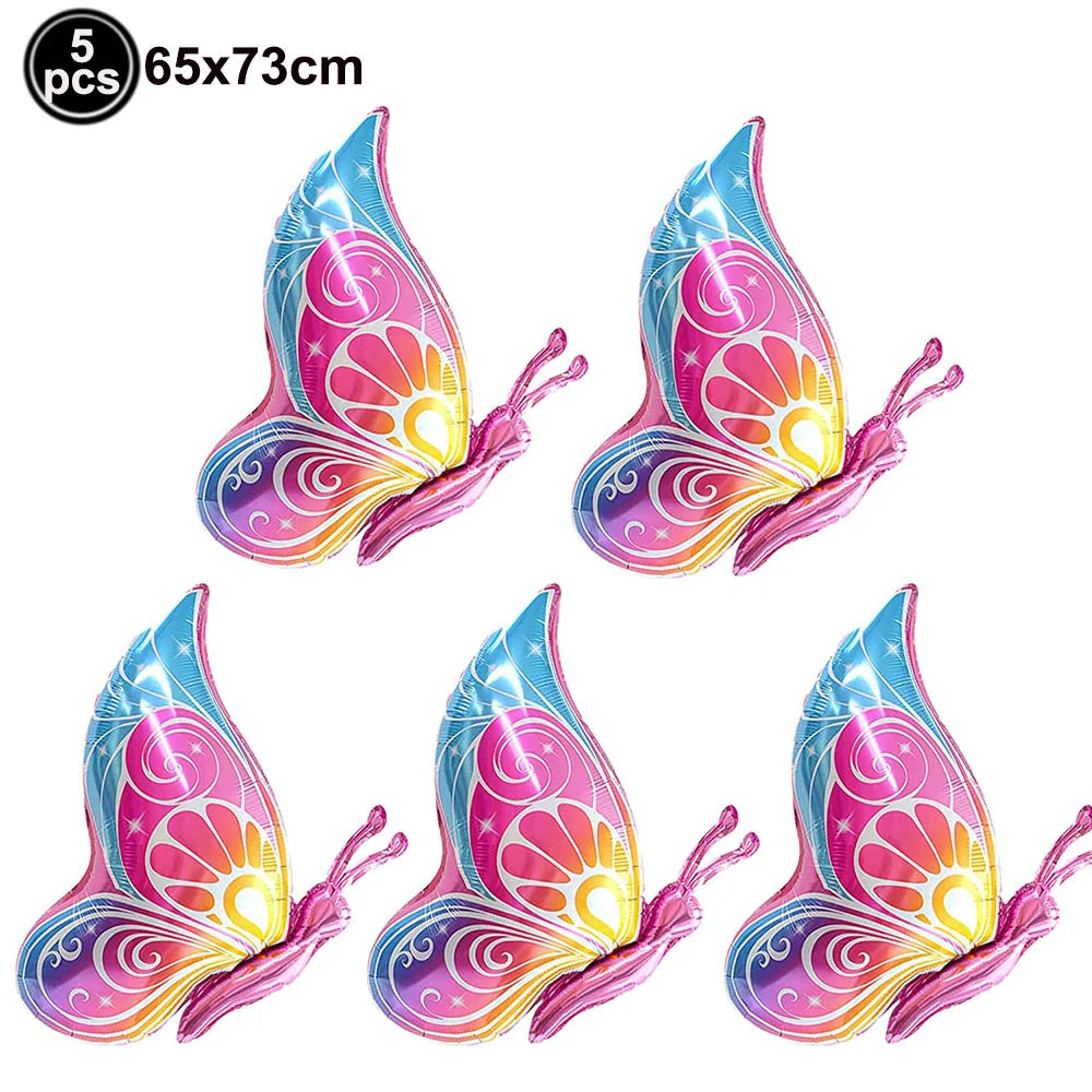5pcs Butterfly Foil Balloons – Party, Birthday & Baby Shower Party Foil Balloons Babs L As pictures show
