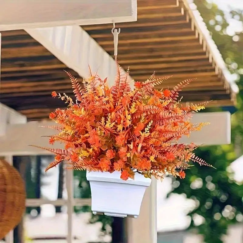 9pcs UV Resistant Artificial Fall Bouquets – Outdoor Garden Decor Artificial Floral Decor Babs
