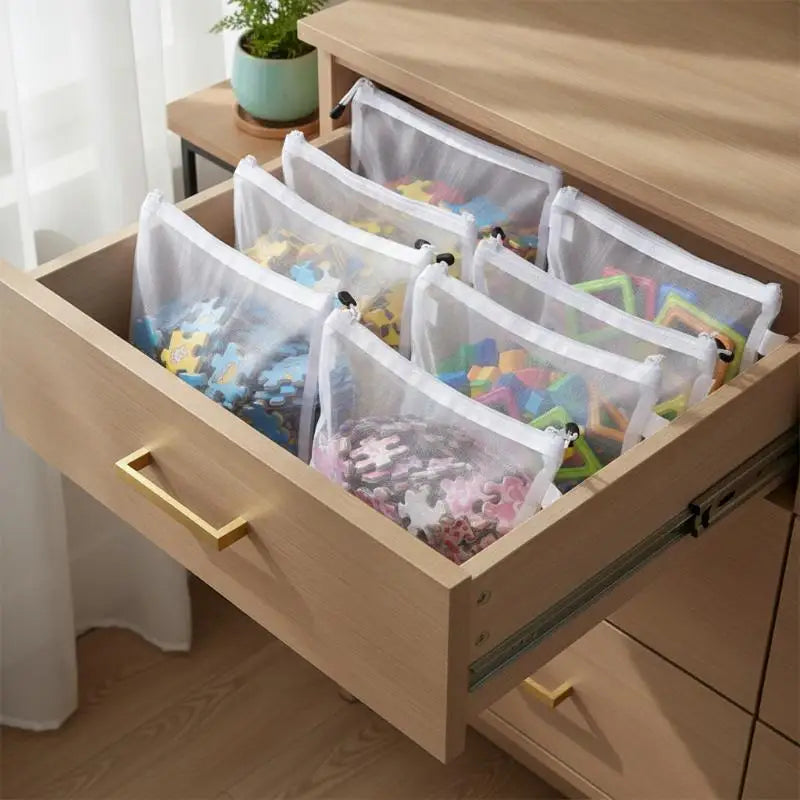 8-Pack Zipper Mesh Bags – 3 Sizes, Waterproof Clear Travel Bags Zipper Mesh Bags Babs