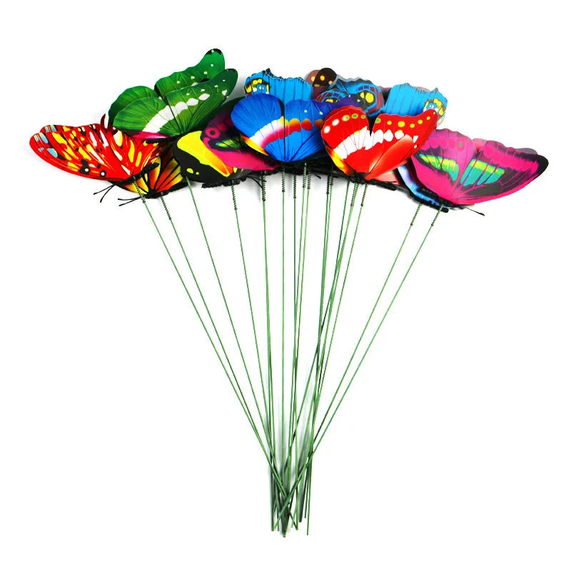 20pcs 3D PVC Butterfly Garden Stakes – Wedding & Lawn Décor Garden Butterfly Stakes Babs