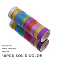 10pcs Glitter Washi Tape Set – DIY Scrapbook & Journal Craft Decorative Washi Tape Babs 10pcs