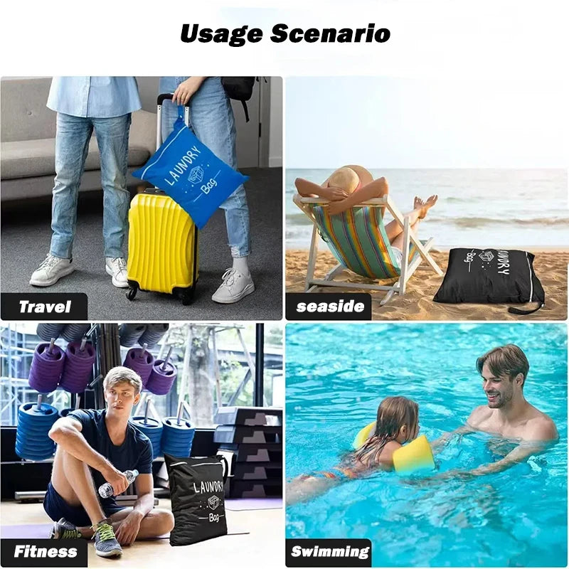 Large Travel Laundry Wet Bag – Gym, Pool, Yoga & Dorm Travel Laundry Bag Babs