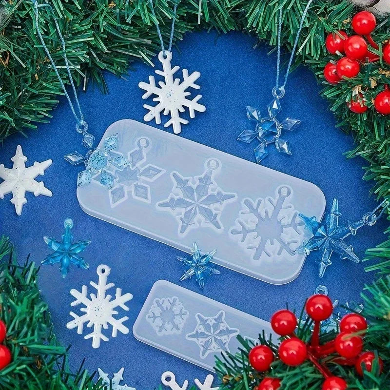 2pcs 3D Snowflake Silicone Mold – Epoxy Resin DIY Jewelry Resin Casting Mold Babs