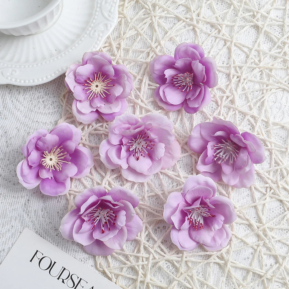 20/50Pcs Artificial Silk Rose Flower Heads – DIY Wedding Decor Artificial Flower Heads Babs Purple 20Pcs