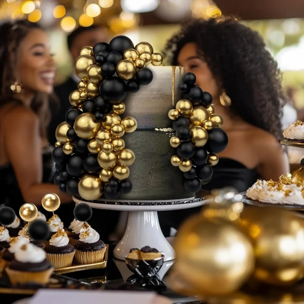 20/30Pcs Gilded Foam Ball Cake Decorations – Birthday & Wedding Cake Decoration Set Babs