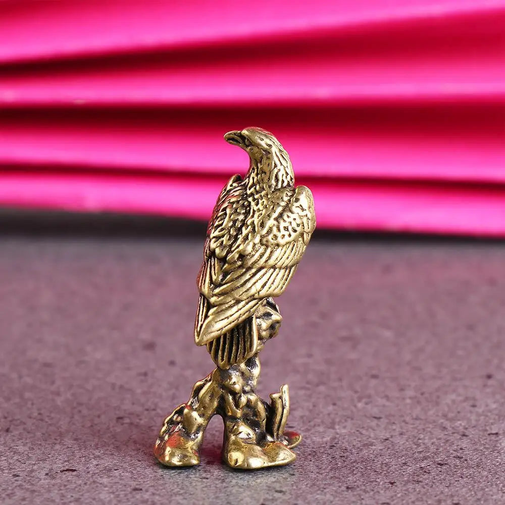 Copper Eagle Bird Figurine Feng Shui Statue Miniature Sculpture Bird Figurine Sculpture Babs