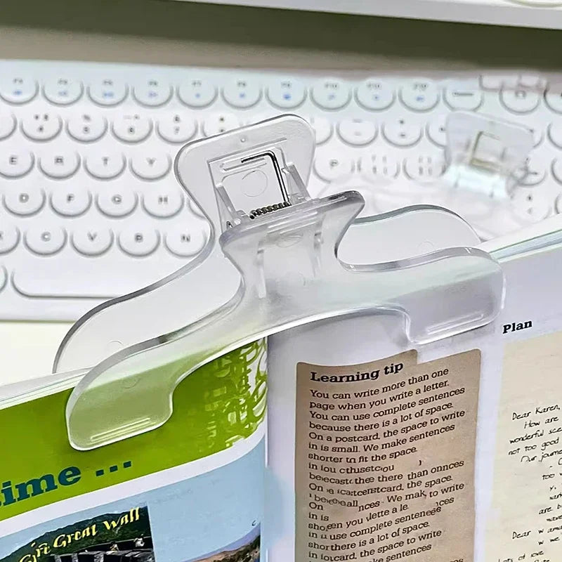 Frosted Transparent Book Page Holder Clip | Kawaii Desk Accessory Book Page Holder Clip Babs